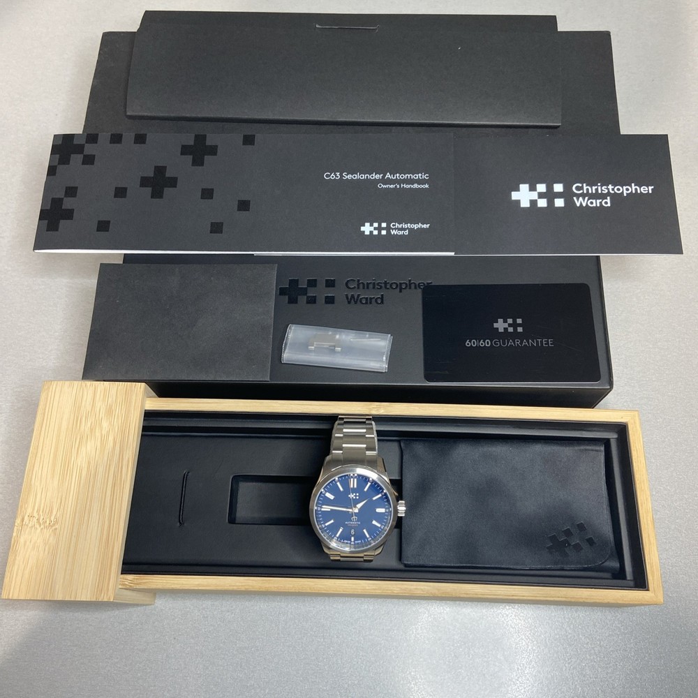 Christopher Ward C63 Sealander 39 mm Box & Papers Full Set ~Minty & Preloved