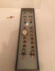 Avon Semi Precious Cabochon Watch & Bracelet Year 2000