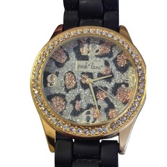 Park Lane Womens Watch Animal Print dial Unusual circular bezel with rhinestones