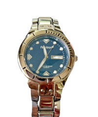 Armitron Men’s 8.5” Silvertone Watch Blue Dial New Battery