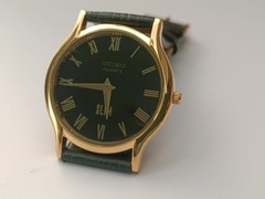 Vintage Seiko Quartz Japan Made Black Dial Men’s Wrist Watch Looking Good