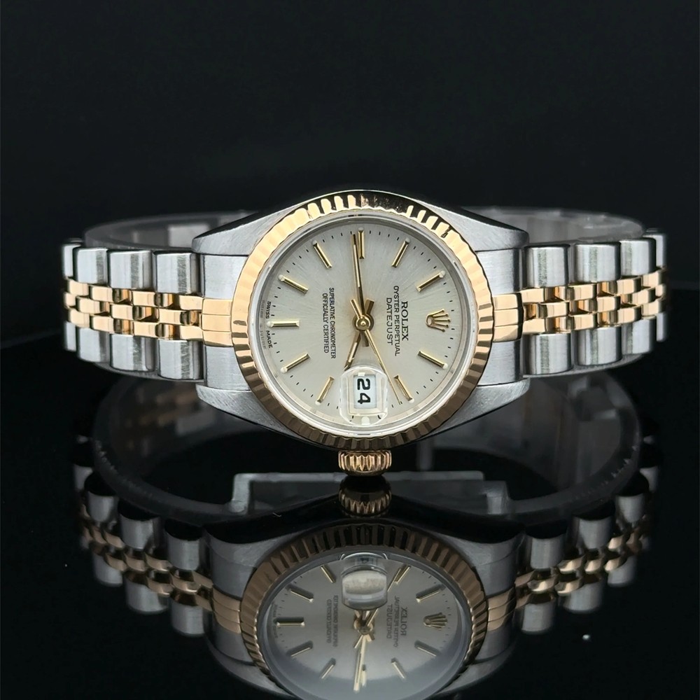 2002 Rolex Datejust Lady Silver Index Jubilee 79173 Steel & YG