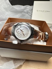 Phillip Stein Women’s Watch With Diamonds Bronze Snakeskin Band NIB