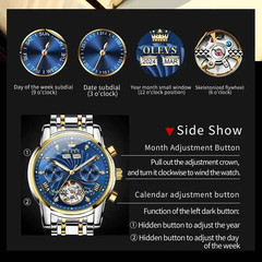 Automatic Mechanical Waterproof Watch Luxury Dial Strap Men Men’s