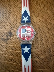 FADA USA Collection Unisex Plastic Watch Patriotic American Flag – New Battery