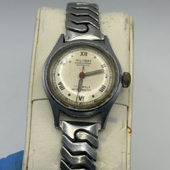 Incabloc 17 Jewels Military Style Case Vintage Swiss Watch – Needs Battery
