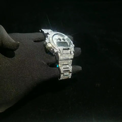 18K Gold IPS Plated LED Digital Hip Hop Bling Ice out Mens Watch Iced Cz Diamond
