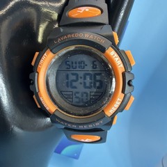 Lavaredo Digital Sports Watch Unisex Blk/orange Water Resistant To 50 Meters