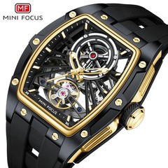 MINI FOCUS Men Mechanical Watch Automatic Hollow Out Rectangle Males Wristwatch