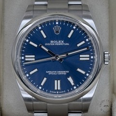 Rolex Oyster Perpetual 41 Blue 2023 FULL SET with Tags 124300-0003