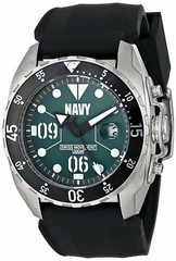 Wrist Armor Mens US. Navy WA434 C3 Watch Green/White Dial & Black Silicone Strap