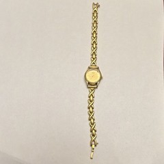 Seiko Women’s Quartz Dress Gold Tone Watch Gold Dial 2Y01-OF78 Needs Battery