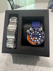 Khuraburi HELM watch blue/orange face with blue band