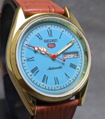 Vintage Seiko 5 Automatic 6309A Day-Date Men’s Watch Green Dial Japan Made.