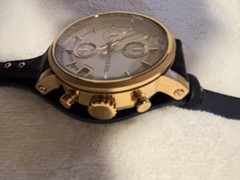 Fossil ES3838 Women’s Navy Leather 38mm Chronograph Watch