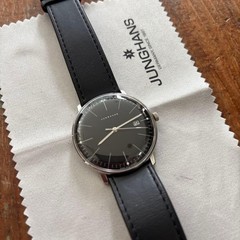 JUNGHANS Max Bill 041/4465.00 Quartz Black Dial Date Leather Men’s Watch