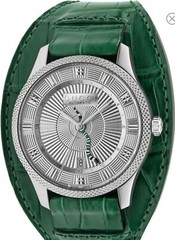 Men’s Snake Hand Genuine Alligator Leather Strap Watch, 40mm GUCCI