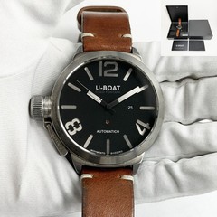 U-Boat Classico A925 Series Eta 2824 52MM Black Dial Silver Case Box Paper