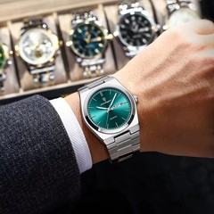 POEDAGAR Men’s Quartz Watch Stainless Steel Luminous Date 30M Waterproof
