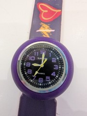 vintage 1990s “Slappers” branded slap-on wrist watch – Purple – Needs Battery