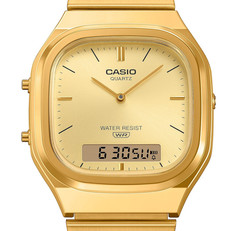 CASIO CLASSIC AQ-240EG-9AJF Analog Digital Quartz Watch Gold 35.8mm