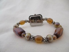 Cardini Beaded Bracelet Watch, Western Style Pressed Metal Case