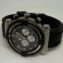 NEW CROTON CC311196BSBK MEN’S CHRONOGRAPH SPORT WATCH BLACK CARBON FIBER