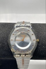 Swatch AG 2006 Swiss Made Quartz Watch Concentric Circle Expandable Band 33.8mm