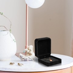 Lamoutor 1Pcs Velvet Necklace Pendant Gift Box Jewelry Gift Box (Black)