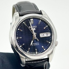 Seiko 5 7S26 01V0 Blue Dial 21J Automatic Watch Wrist 14.5 19cm Case 37mm
