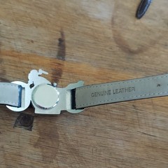 ZZY Quartz Analog Motorcycle Novelty Watch White Dial Black Leather Strap
