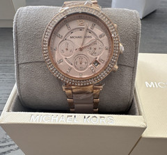 Michael Kors Women’s Rose Gold-Tone Chronograph Analog Wristwatch MK5896