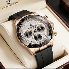 PAGANI DESIGN Men’s Watch Quartz Japan VK63 Waterproof Military Silicone Watches