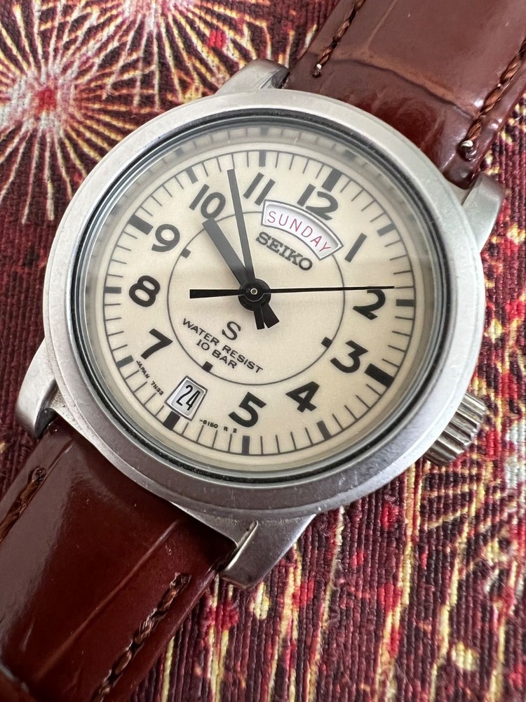 SEIKO S Mark 7N33-6050 Quartz Running Mens Wristwatch wrist 21cm/8.3in