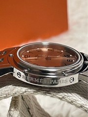 HERMES Watch CL4.210 Clipper Quartz with box silver pink high brand Wristwatch