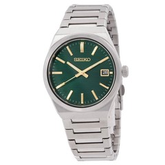 NEW Seiko Essentials SUR601 Green Dial Quartz Men’s Stainless Steel Watch