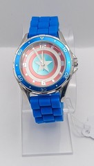 *New Battery* Accutime Marvel Captain America Watch Silicone Band 9inch