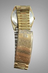 SEIKO 7812-5069 Stainless Steel Gold Tone Watch With Original Band New Battery