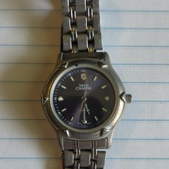 Swiss Charter Quartz Vintage Stainless Bracelet Watch Black Sunburst Dial