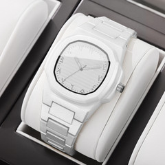 Luxury Square Dial Men Business Watches Casual Plastic Band Sports Wristwatches