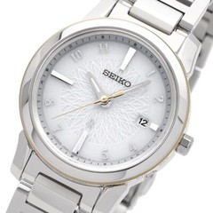 SEIKO LUKIA I Collection SSQV092 Titanium Radio Solar Watch Light Gray Dial