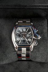 Cartier Roadster XL Chronograph Stainless Steel Black Dial -Full Set Box & Paper