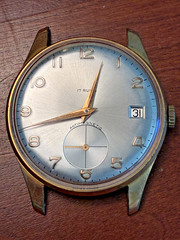 BEAUTIFUL 17 Jewel Swiss Mechanical Mens Watch 1960s 35mm Gold Filled NOT WRKING
