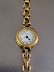 GUESS Watch Women’s Vintage Gold Tone Analog Quartz 1996 Japan 5.5 inch 24 mm