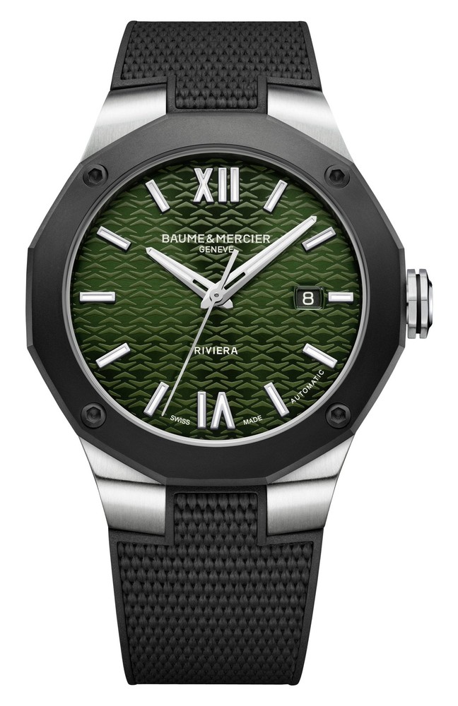 Baume & Mercier Riviera Automatic Steel & Black ADLC Rubber Mens Watch M0A10763