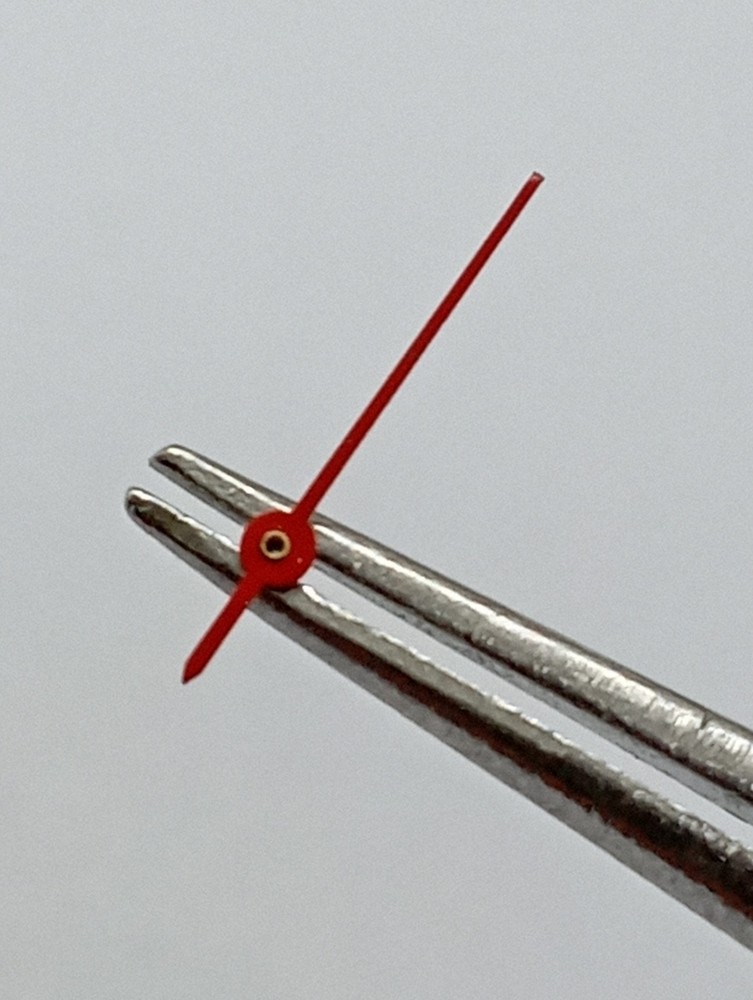Vintage Lot 2pcs. RED Sweep Second Hand Ø 0.17 Length 11mm. NEW OLD STOCK Watch