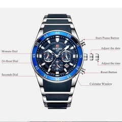 REWARD Big Dial Mens Watches Top Luxury Brand Sport Waterproof Watch Men Chronog