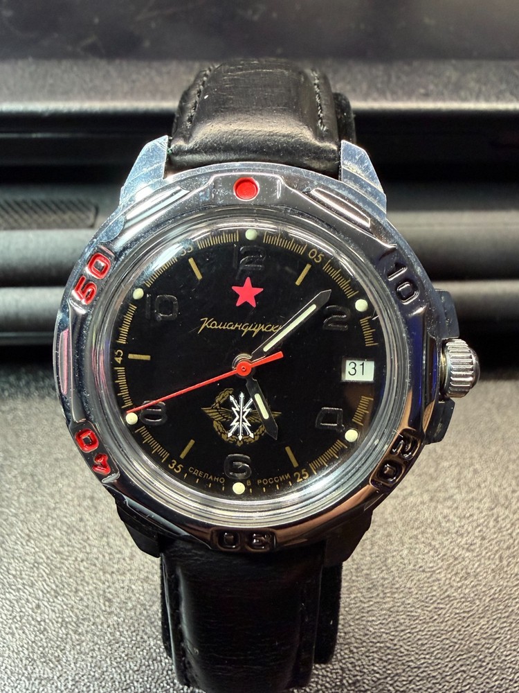 Vostok Komandirskie 211296 Watch Mechanical Military Signal Corps New