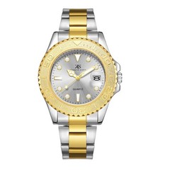 Kenneth Scott Men’s Analog Casual Watch | White Dial, Gold Case & Strap