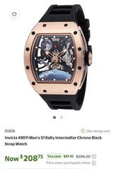 Invicta S1 Rally Interstellar Men’s Automatic Skeleton Rose Gold Black Strap